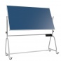 Drehtafel fahrbar, 190x100 cm, Rundrohrgestell, beidseitig Stahlemaille blau, 